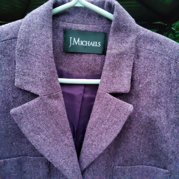 J. Michaels Purple Wool 💜  Blazer - Picture 3 of 7